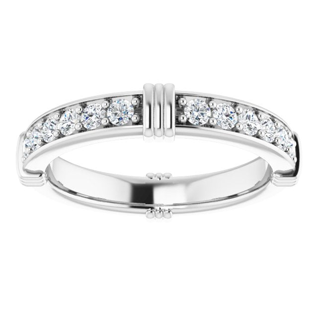 0.72 ct. Round Diamond Stackable Eternity Band-VIRABYANI